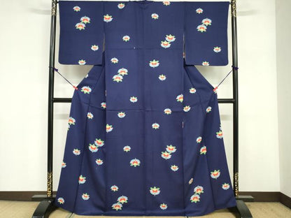 平和屋着物■上質な小紋　橘文　正絹　逸品　DABF6502zy