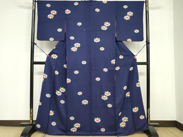 平和屋着物■上質な小紋　橘文　正絹　逸品　DABF6502zy