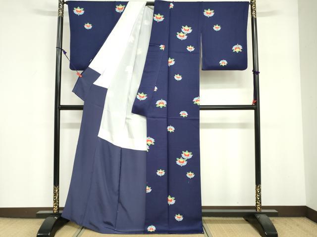 平和屋着物■上質な小紋　橘文　正絹　逸品　DABF6502zy