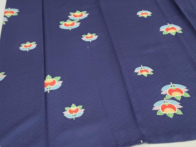 平和屋着物■上質な小紋　橘文　正絹　逸品　DABF6502zy