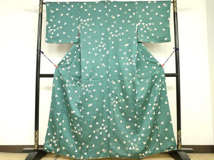 平和屋着物■上質な小紋　舞葉文　金彩　正絹　逸品　DABF6505zy