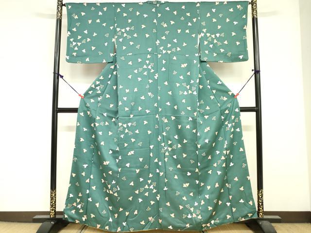 平和屋着物■上質な小紋　舞葉文　金彩　正絹　逸品　DABF6505zy