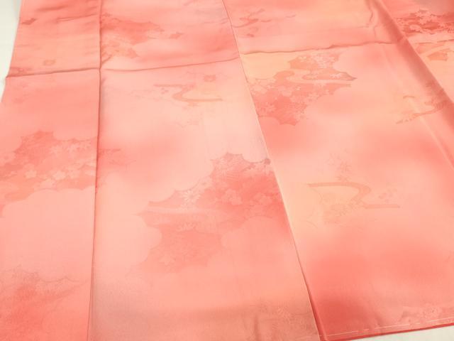 平和屋着物■上質な小紋　雲取り風景地紋　暈し染め　正絹　逸品　未使用　DABF6506zy