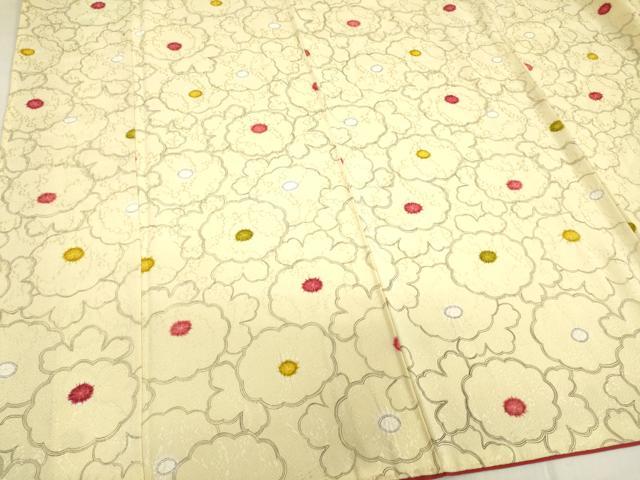 平和屋着物■上質な小紋　絞り　光琳菊　正絹　逸品　DABF6508zy