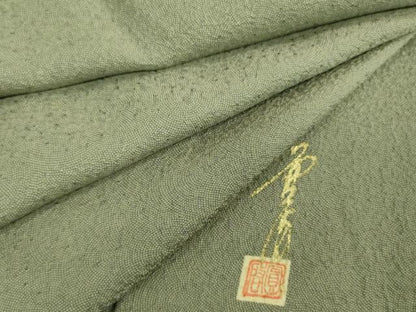 平和屋着物■江戸小紋　作家物　鮫小紋柄　反端付き　正絹　逸品　DABF6510zy