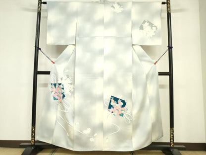 平和屋着物■訪問着　色紙重ね花文　暈し染め　正絹　逸品　DABF6511zy