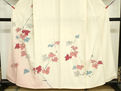 平和屋着物■訪問着　枝葉文　暈し染め　金彩　正絹　逸品　DABF6515zy