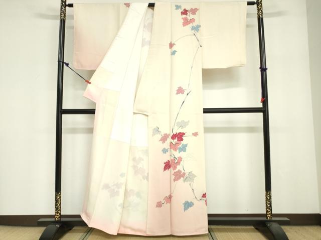 平和屋着物■訪問着　枝葉文　暈し染め　金彩　正絹　逸品　DABF6515zy