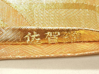 平和屋着物◎佐賀錦　六通柄袋帯　能衣丸紋　金糸　正絹　逸品　DABF6537qp