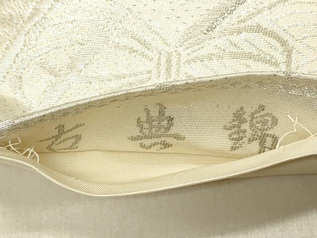 平和屋着物◎六通柄袋帯　古典錦　扇面花鳥文　プラチナ三重　正絹　逸品　DABF6578qp