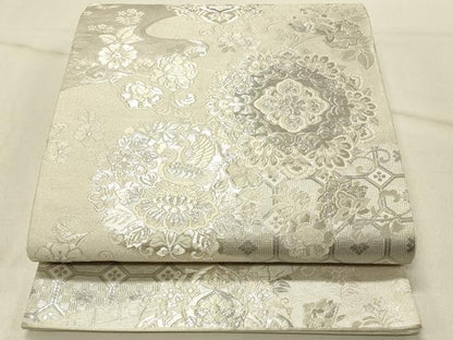 平和屋着物◎六通柄袋帯　霞文　天平唐草文　プラチナ二重箔　正絹　逸品　DABF6610qp