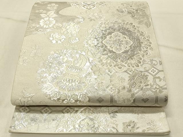 平和屋着物◎六通柄袋帯　霞文　天平唐草文　プラチナ二重箔　正絹　逸品　DABF6610qp