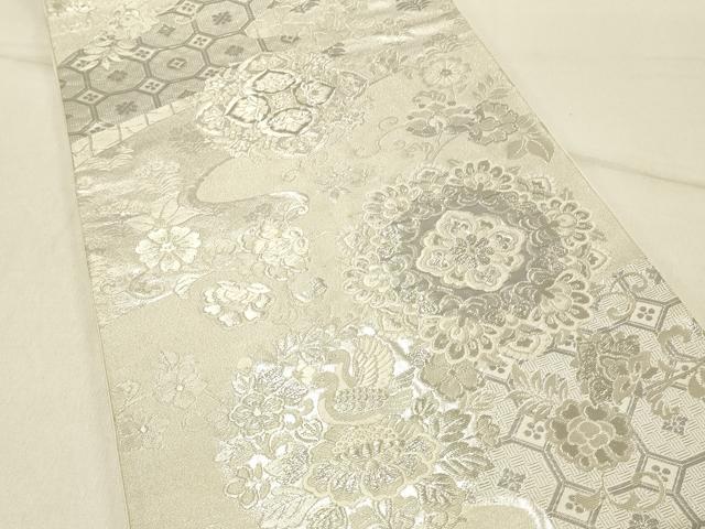 平和屋着物◎六通柄袋帯　霞文　天平唐草文　プラチナ二重箔　正絹　逸品　DABF6610qp