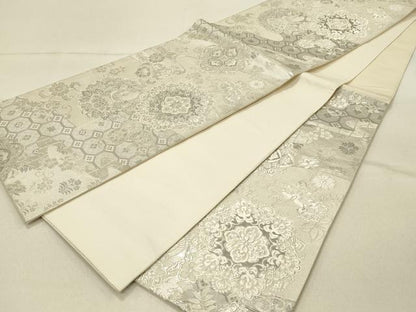 平和屋着物◎六通柄袋帯　霞文　天平唐草文　プラチナ二重箔　正絹　逸品　DABF6610qp