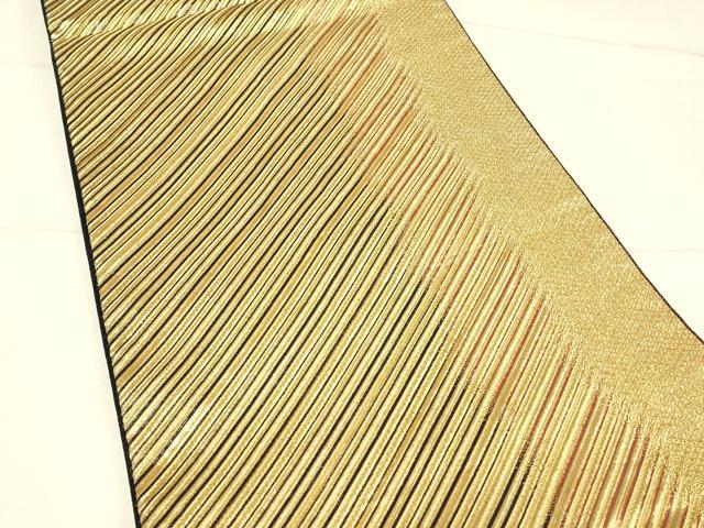 平和屋着物◎六通柄袋帯 斜線文 金糸 正絹 逸品 DABF6756qp