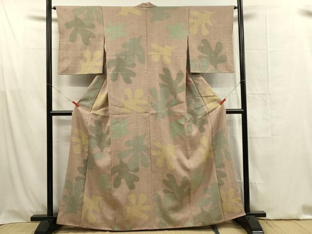 平和屋着物■上質な小紋 舞葉文 鹿の子 正絹 逸品 DABF6804qp