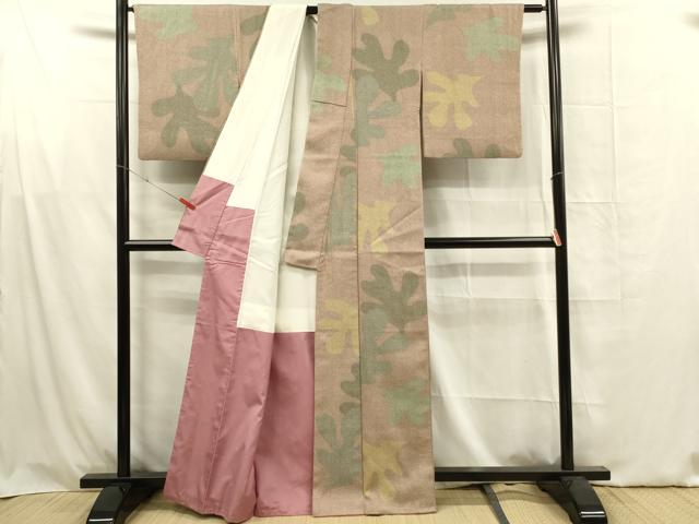 平和屋着物■上質な小紋 舞葉文 鹿の子 正絹 逸品 DABF6804qp