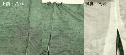 平和屋着物■上質な紬 スレートグリーン色 正絹 逸品 DABF6806qp