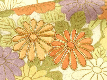 平和屋着物■訪問着 駒刺繍 草花文 金彩 正絹 逸品 DABF6809qp