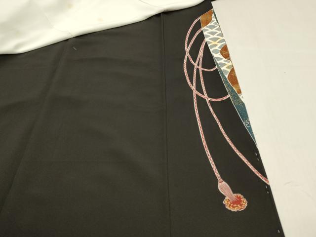 平和屋着物■豪華黒留袖 作家物 駒刺繍 飾花文 金彩 正絹 逸品 DABF6818qp