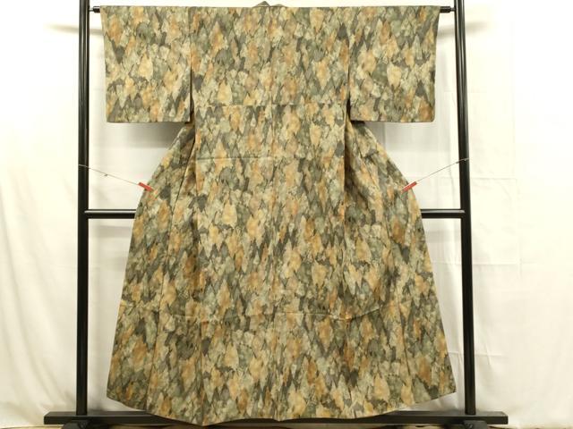 平和屋着物■本場染大島紬 風景文 正絹 逸品 DABF6819qp