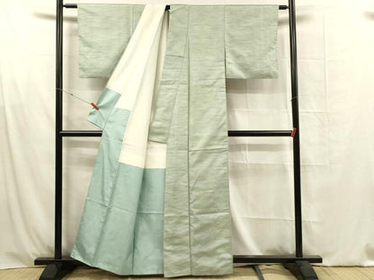 平和屋着物■上質な紬　110亀甲　横段文　正絹　逸品　DABF6827qp