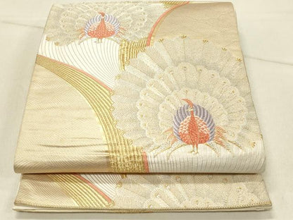 平和屋着物◎六通柄袋帯　唐織　王朝織彩文　金糸　九百錦　正絹　逸品　DABF6831qp