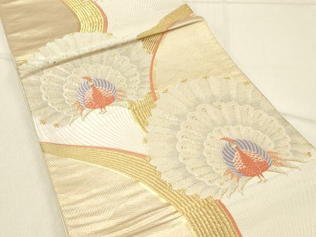 平和屋着物◎六通柄袋帯　唐織　王朝織彩文　金糸　九百錦　正絹　逸品　DABF6831qp