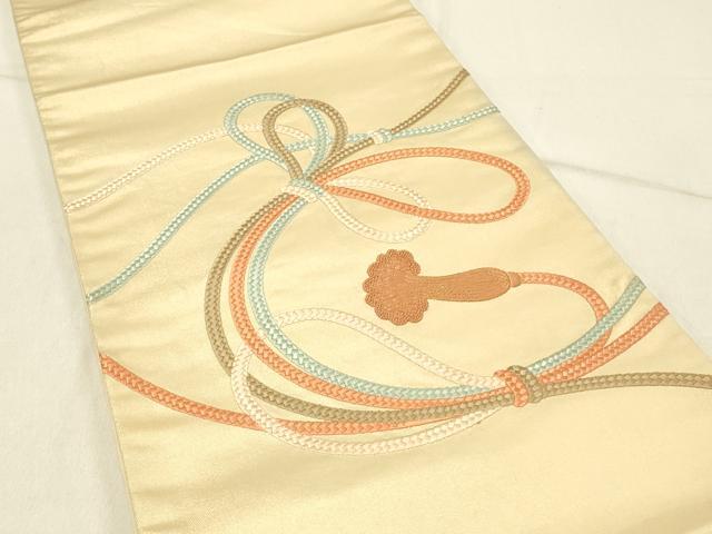 平和屋着物◎中国三大刺繍　相良刺繍　総刺繍　太鼓柄袋帯　金糸　正絹　逸品　DABF6844qp