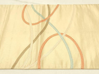 平和屋着物◎中国三大刺繍　相良刺繍　総刺繍　太鼓柄袋帯　金糸　正絹　逸品　DABF6844qp