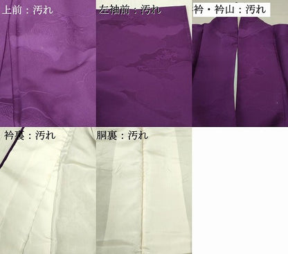 平和屋着物■上質な色無地　風景花地紋　桑の実色　正絹　逸品　DABF6892qp