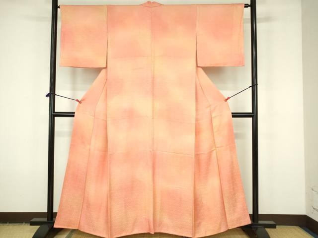 平和屋着物■上質な小紋　青海波　暈し染め　正絹　逸品　DABF6894qp
