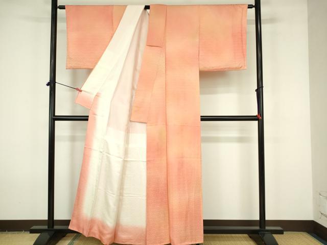 平和屋着物■上質な小紋　青海波　暈し染め　正絹　逸品　DABF6894qp