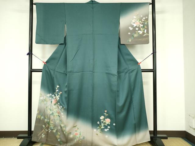 平和屋着物■訪問着　草花文　暈し染め　金彩　正絹　逸品　DABF6896qp