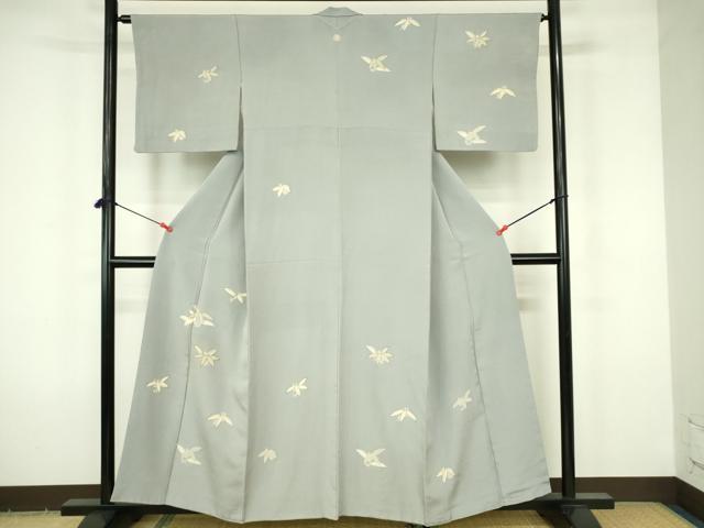 平和屋着物■訪問着　笹の葉文　鹿の子　正絹　逸品　DABF6902qp