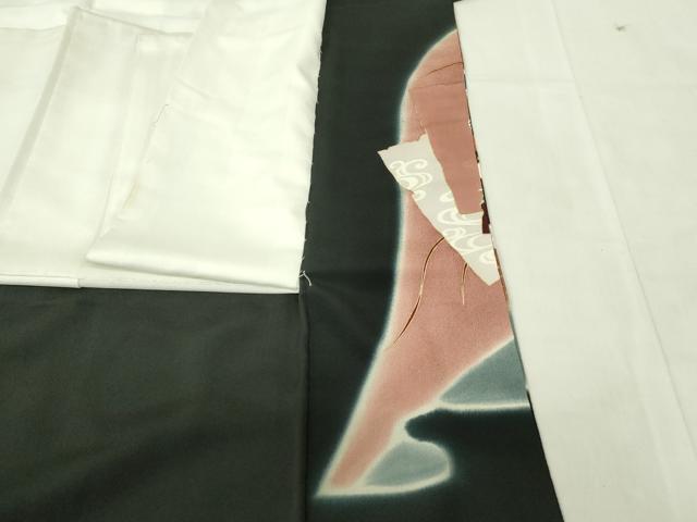 平和屋着物■豪華黒留袖 作家物 色紙重ね飛鶴花文 暈し染め 金彩 正絹 逸品 DABF6914qp