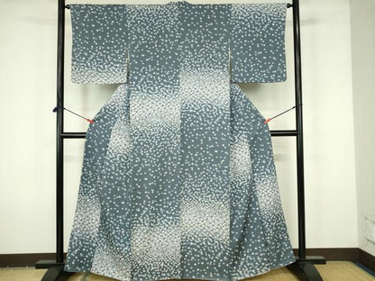 平和屋着物■上質な小紋　松　暈し染め　正絹　逸品　DABF6917qp