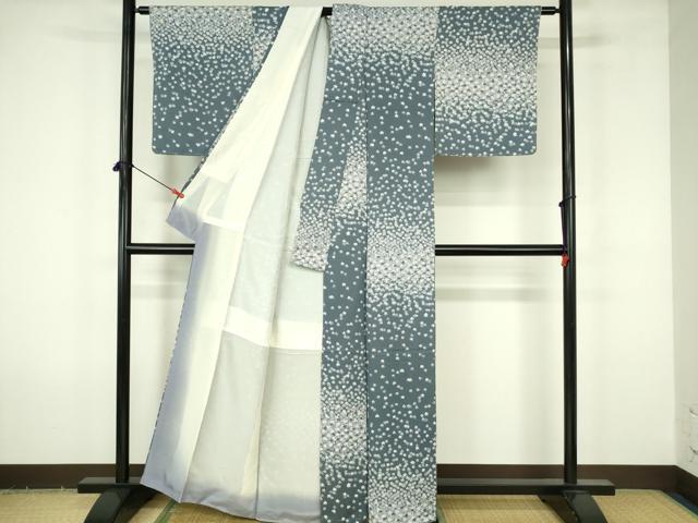 平和屋着物■上質な小紋　松　暈し染め　正絹　逸品　DABF6917qp