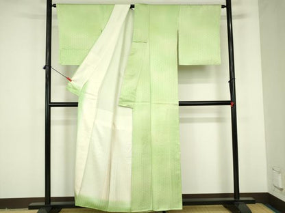 平和屋着物■上質な小紋　扇尽くし　暈し染め　正絹　逸品　DABF6928qp