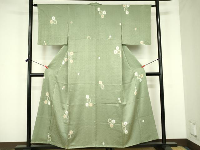 平和屋着物■上質な小紋　絞り　舞花文　金彩　正絹　逸品　DABF6929qp