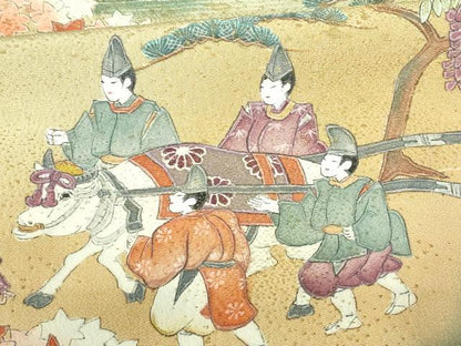 平和屋着物■豪華黒留袖　作家物　寿光織　人物風景文　暈し染め　金糸　正絹　逸品　DABF6933qp