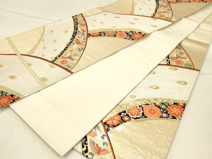 平和屋着物◎六通柄袋帯　唐織　鳳凰花文　九百錦　金糸　正絹　逸品　DABF6969qp