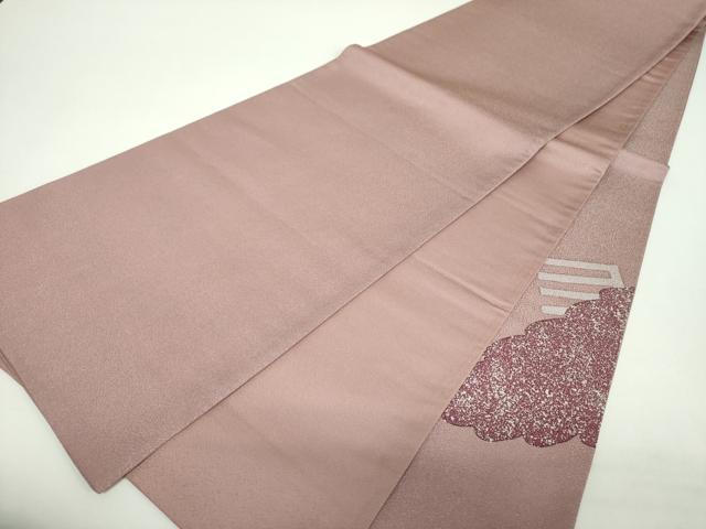 平和屋着物▼太鼓柄袋帯　雲取り源氏香　銀通し地　正絹　逸品　DABF7076ps