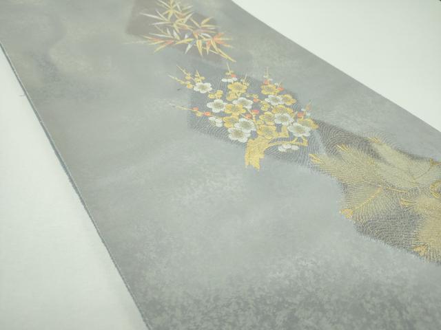 平和屋着物▼六通柄袋帯　芳花　金銀糸　引箔　正絹　逸品　DABF7090ps