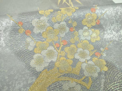平和屋着物▼六通柄袋帯　芳花　金銀糸　引箔　正絹　逸品　DABF7090ps