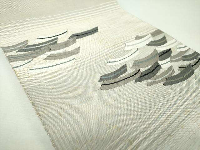 平和屋着物▼八寸名古屋帯 すくい織 霞文 金糸 正絹 逸品 DABF7093ps