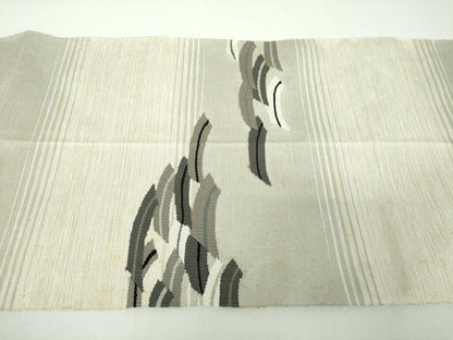 平和屋着物▼八寸名古屋帯 すくい織 霞文 金糸 正絹 逸品 DABF7093ps
