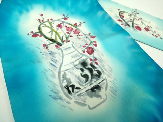 平和屋着物●九寸名古屋帯　手描き　飾花文　正絹　逸品　DABF7160ps