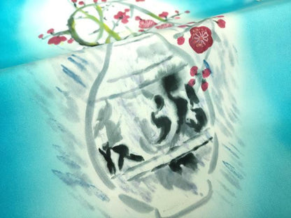 平和屋着物●九寸名古屋帯　手描き　飾花文　正絹　逸品　DABF7160ps