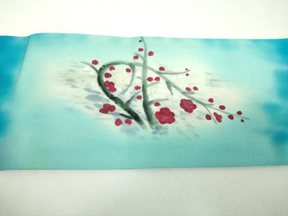 平和屋着物●九寸名古屋帯　手描き　飾花文　正絹　逸品　DABF7160ps